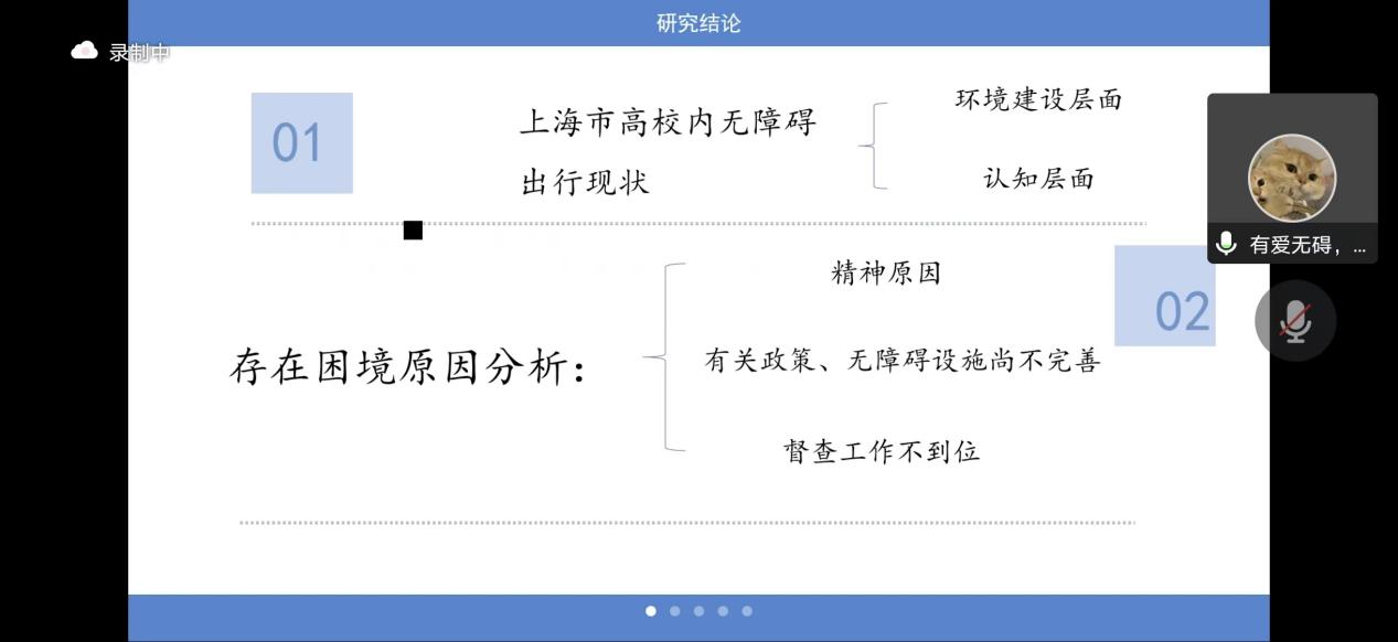 项目组介绍上海市高校内无障碍出行现状及存在困境原因